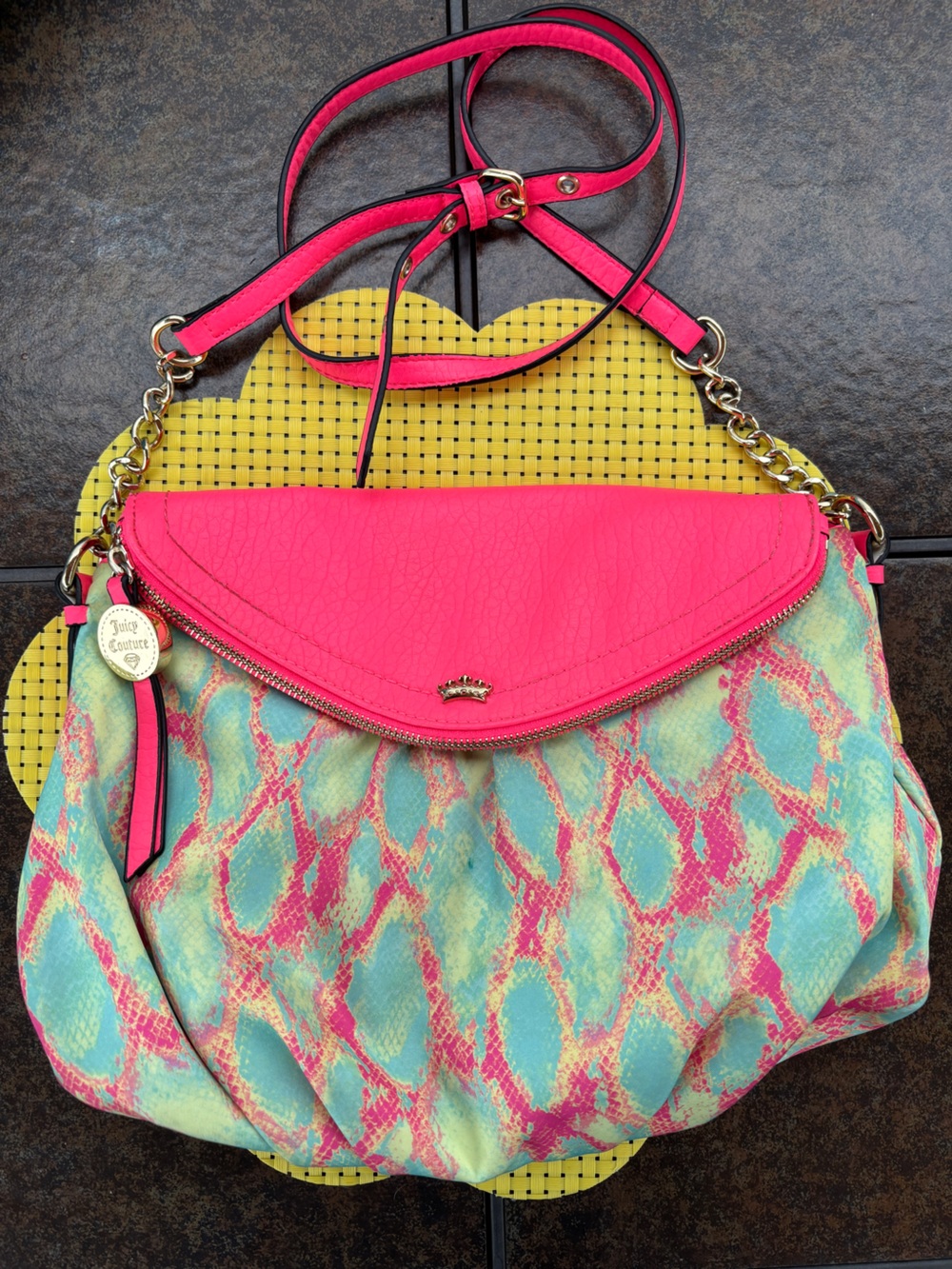 Juicy Couture Tunnel flap envelope crossbody / shoulder bag
